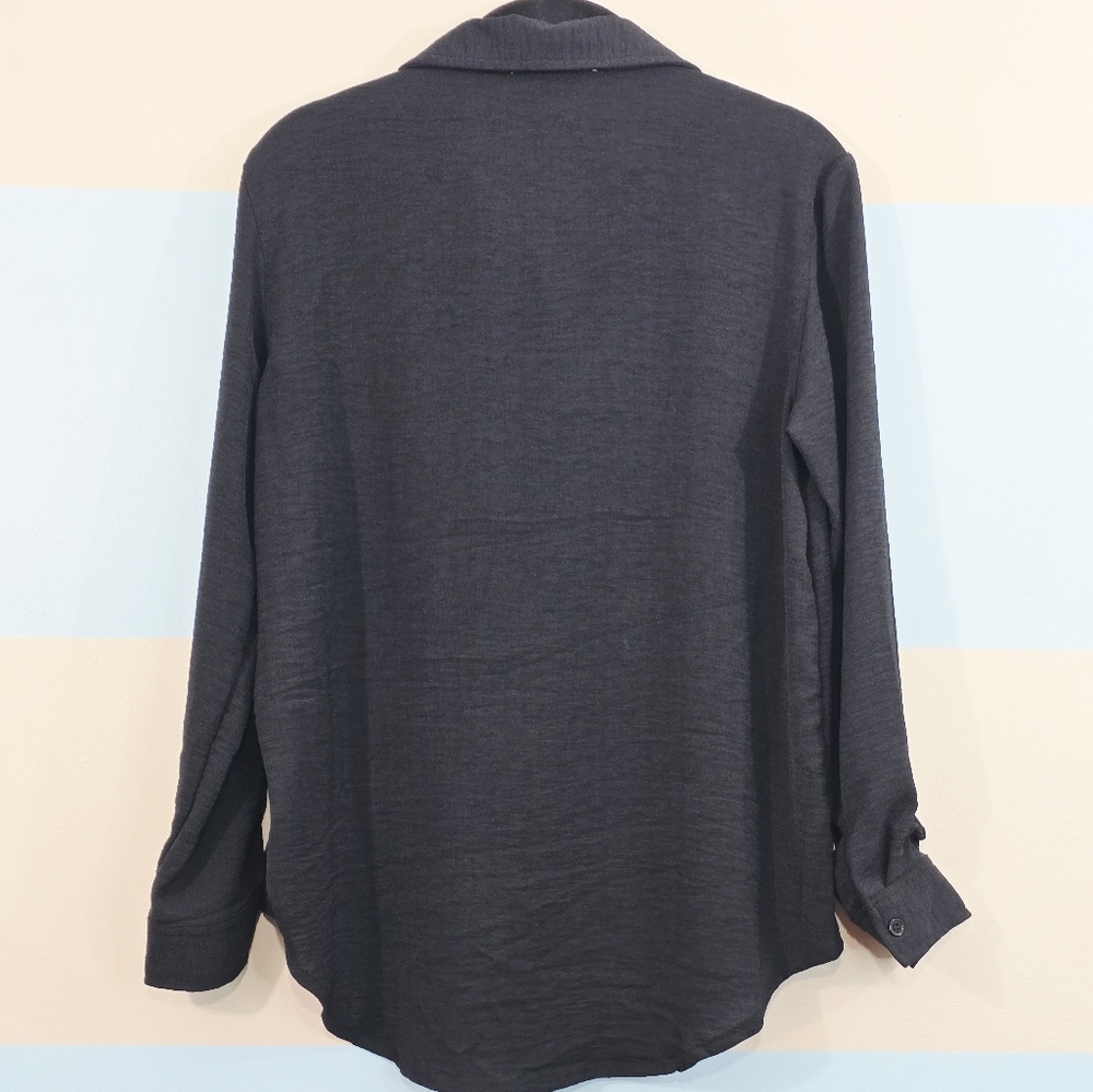 No Comment Textured Button Front Blouse - Picture 7 of 10